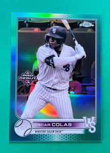 OSCAR COLAS 2022 TOPPS PRO DEBUT CHROME AQUA REFRACTOR SP /75 white sox