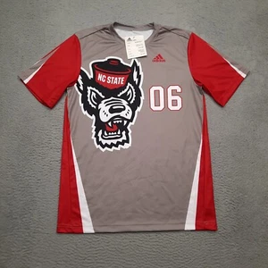 Adidas Mens NC State Wolfpack Baseball Jersey Mens Size Large Grey Red Shirt - Picture 1 of 7