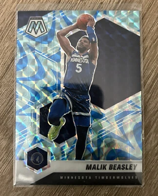 2020-21 Panini Mosaic Reactive Blue Mosaic Prizm #162 Malik Beasley TIMBERWOLVES - Image 1 of 2