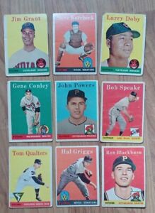 9 different 1958 Topps Baseball Cards 394 403 424 431 432 437 453 455 459