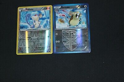 Pokemon Card EX-LP Reverse Holo Rattata 87/116 & Raticate 88/116 Plasma Freeze
