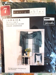 2 WINDOW SCARVES, DESIGNBALES, JAMAICA, SHERWOOD GREEN - Picture 1 of 3