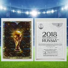 2018 Panini FIFA Russia World Cup Trophy Sticker Gold Holofoil #2 Black Back