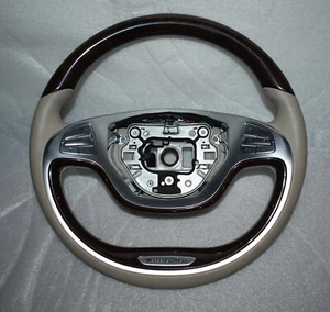 Original Mercedes Holzlenkrad w222 S Klasse Spurassistent Beige heizbar - Picture 1 of 4