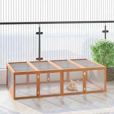6ft Outdoor Wooden Rabbit Run Hutch Cage Wire Mesh Play Space Openable Roof - Image 1 of 4