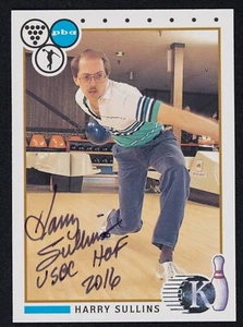 Tarjeta de bolos firmada por Harry Sullins 1990 Kingpins PBA #64 - Inscripción de la corte 2016 - Imagen 1 de 2