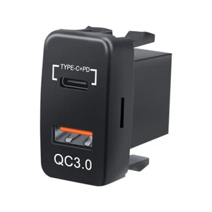 Fast Charge Adapter Car Charger Socket USB QC PD Type C LED Voltmeter Outlet - Picture 1 of 10