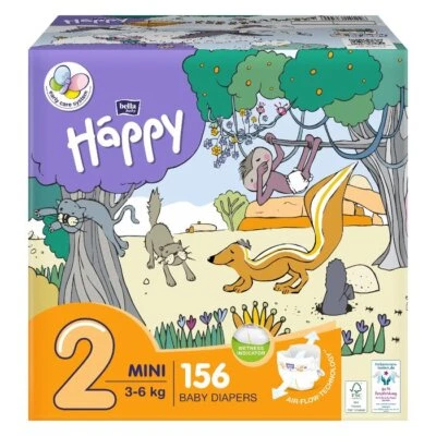 bella baby Happy Box Windeln comfort Größe 2 Mini 3-6kg 156 Stück