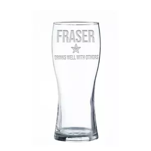 Personalised Star Craft Beer Glass, Engraved with Name and Message, Glass Gift - Picture 1 of 3