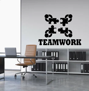 Vinyl Wall Decal Teamwork Logo Motivation Office Decor Business Stickers 4104ig - Picture 1 of 3