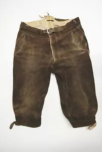 Lederhose sämisch Elch 80er gut eingetragen Top Zustand Säckler Handarbeit Gr.46 - Bild 1 von 9