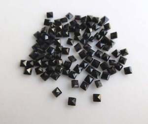 Lot Natural Black Onyx 5mm To 20mm  Square Faceted  Cut loose Gemstone