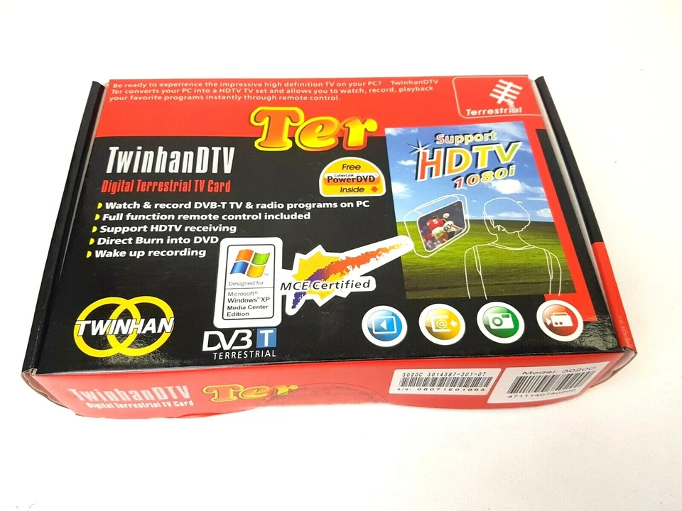 DIGITAL TV RECEIVER PCI CARD DVB-T HDTV TUNER PC TWINHAN DTV WATCH RECORD - Image 1 of 4