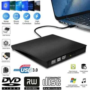 Slim External USB 3.0 DVD CD RW Writer Drive Burner Reader Player For Laptop PC - Picture 1 of 12