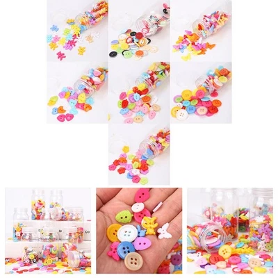 Mini Knöpfe zum Selbermachen Nähen Kunststoff Runde Schnallen Bastelbedarf 100 - Bild 1 von 4