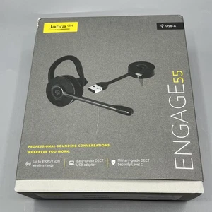 Jabra Engage 55 - USB-A UC Convertible Wireless Headset / Music Headphones  NEW - Picture 1 of 3