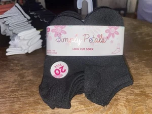 Simply Petals Girls 20 Pack Low Ct Socks Black Size 7-10 - Picture 1 of 4