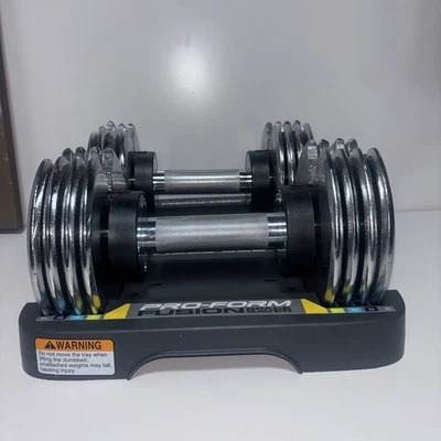 PRO FORM FUSION SPACE SAVER 25 LB WEIGHT BARBELL SET ADJUSTABLE WEIGHTS SET - Image 1 of 4