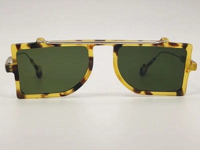 Óculos de sol L.A. Eyeworks Luther 354 M vintage 1991 lentes verdes tartaruga RARAS - Imagem 1 de 4