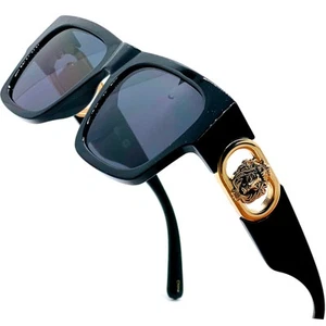 Square Men Sunglasses Gold Accents 100% UV Protection Street Wear Lentes Gafas - Picture 1 of 7