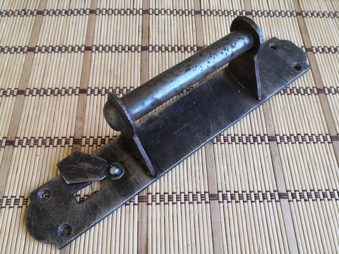 Vintage doorknob. Old steel rusty Soviet doorknob 50s.  Door handle 50-60s Cover