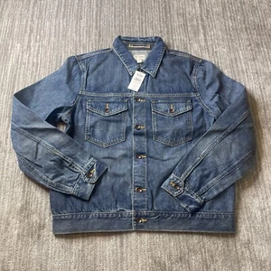 Todd Snyder Jacke Herren Medium Selvedge Denim Trucker Dark Wash Blau Knopf NEU - Bild 1 von 16