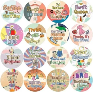 Funny Thrifting Quotes Stickers (5 Sets X 16 Designs) - Picture 1 of 6