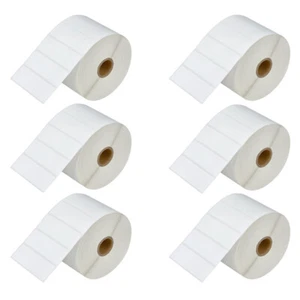 6 rollos de papel perforado dirección térmica 2000 etiquetas P/R 3"X1" para Zebra GC420t - Imagen 1 de 12