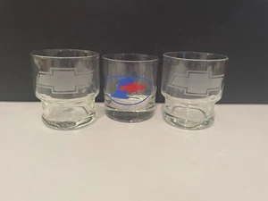 Three (3) Chevy / Chevrolet Rocks Glasses - Two Different Styles - Picture 1 of 9