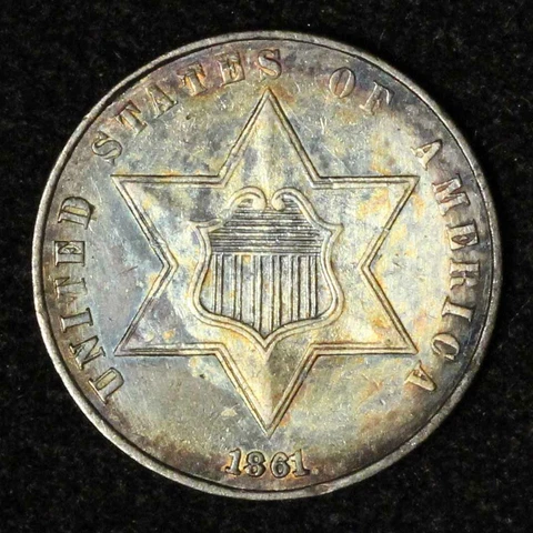 1861 3c Three Cent Silver - Type 3 - Excellent Condition & Color - Free Ship US Cover