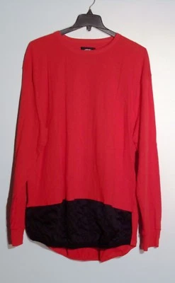 NWT MEN'S 4XL LR SCOOP PREMIUM RED BLK LONG SLEEVE P/O QUILTED TEE T-SHIRT #1392 - image 1 of 4
