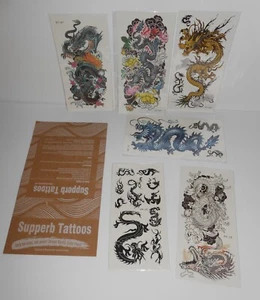 Lot of 6 Supperb Temporary Tattoos - Picture 1 of 10