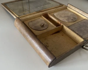 🔴 PORTA TRUCCO gioielli pelle DI SERPENTE da viaggio vintage ANNI 1930 - Imagen 1 de 10