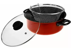 3pc Cooking Set 3 in 1 Steamer, Cooker & Fryer, 5 Quart Non-Stick Deep Fryer UK - Picture 1 of 8