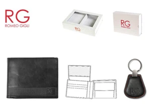 Set Uomo Romeo Gigli Portafoglio + Portachiavi Vera Pelle Monete Banconote Carte - Imagen 1 de 1