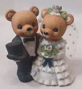 HOMCO Bride And Groom Wedding Bears 1407 Ceramic Excellent Condition - Picture 1 of 5