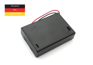 Batteriehalter für 3 x AA Mignon mit Deckel, EIN AUS Schalter und Anschlusskabel - Bild 1 von 3