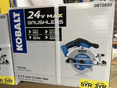 NEW Kobalt 24V 6-1/2" Brushless Cordless Circular Saw #KCS6524B-03 (BARE TOOL) - Image 1 of 4