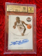 2011-12 Panini Past & Present Kawhi Leonard Rookie RC Auto BGS 10 Pristine Pop 2