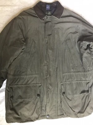 Nautica Mens Heavy Coat Jacket Leather Collar Lined XXL Vintage Army Green - Image 1 of 4