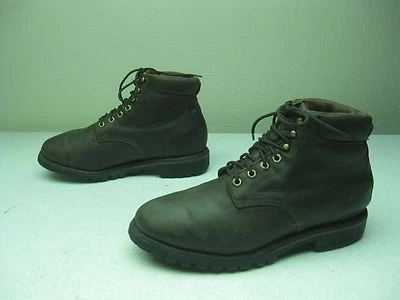 DISTRESSED MADE IN USA BROWN LACE UP L.L. BEAN TRUCKER PACKER WORK BOOTS 8.5  EE - Image 1 of 4