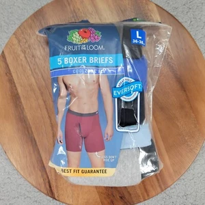 Fruit of the Loom Men's Cool Zone Fly Boxer Briefs 5Pack Sz L 36-38 - Picture 1 of 6