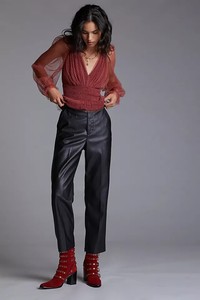 Faux Leather Straight Leg Regular Size 