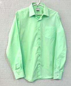 NEW Berlioni Italy Men's Long Sleeve Dress Shirt Size 15-15 1/2, 34/35  Lt.Green - Picture 1 of 5