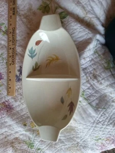 Vintage Franciscan Autumn Leaves Lug Handled 13" Divided Serving Bowl Gladding - Picture 1 of 3