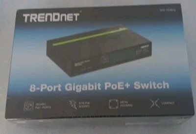 TRENDnet 8-Port Gigabit PoE+ Switch tpe-tg82g. 16Gbps - Image 1 of 3