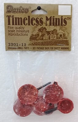 Darice Timeless Minis 8pc Red Pot's & Pans w/lid, Miniature Dollhouse Set    -W - Image 1 of 2