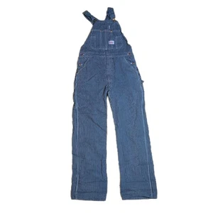 Vintage Round House Hickory Stripe Bib Overalls Size *31x30 Engineer Made In USA - Picture 1 of 12