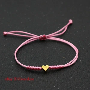 Lucky Golden Love String Thread Braided Knitted Rope Bracelet Gift Men Women - Picture 1 of 14