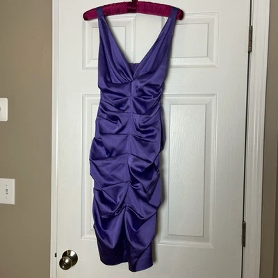 Новый без ЯРЛЫКОВ выпуск NY фиолетовое платье из ацетата/нейлона/спандекса смесь оболочки.  Размер 4 - Изображение 1 из 4